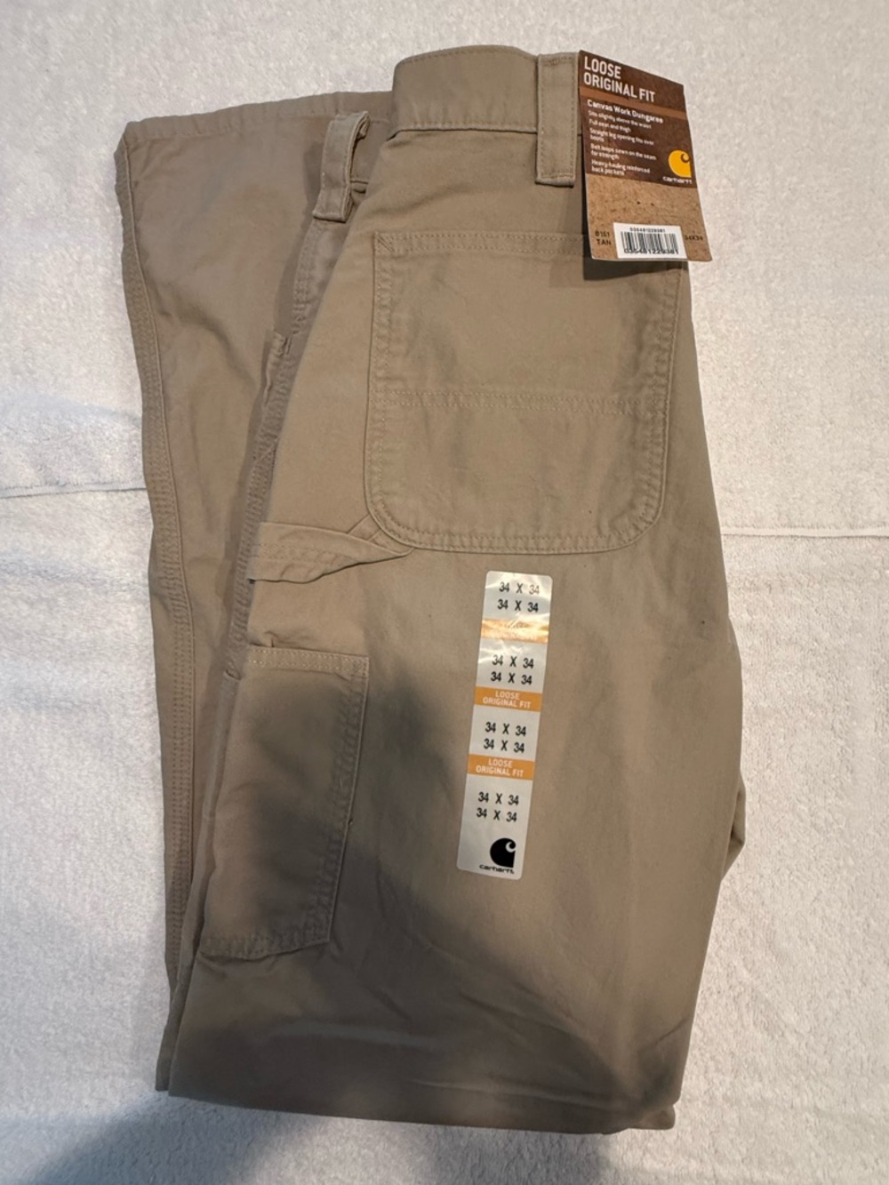 Carhartt Loose Original Fit Men’s Work Pants - Khaki 34x34 - new with tags